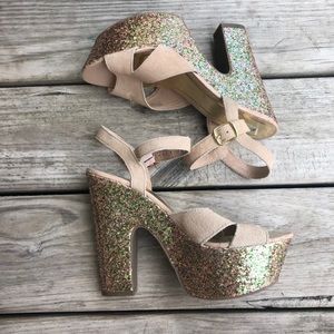 Sparkly platform heels